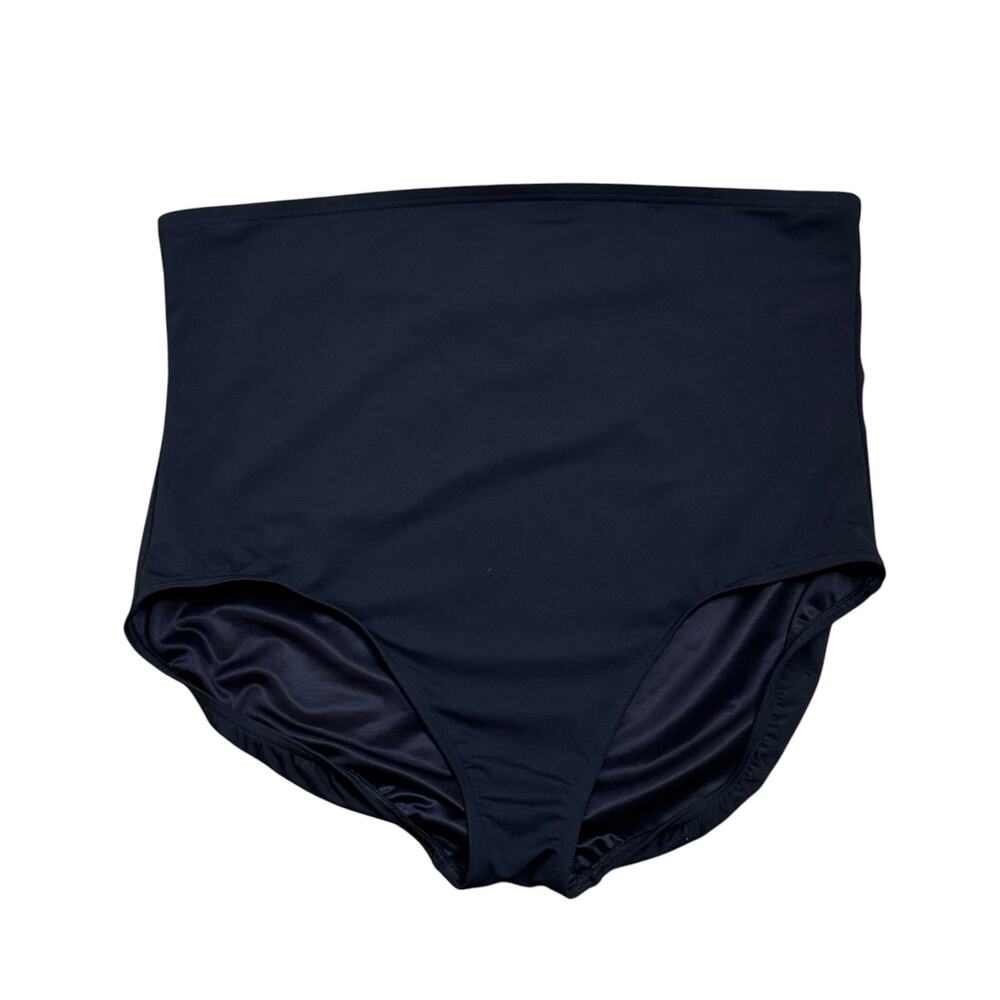 Lands End Plus Size Black High Rise Control Top  Swim Suit Bottoms 24W